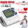 Blood Pressure Monitor Wrist Digital High Blood Pressure Cuff Heartbeat Tester w/ 60 Reading Memory 1.8 Inches LCD Screen Storage Box