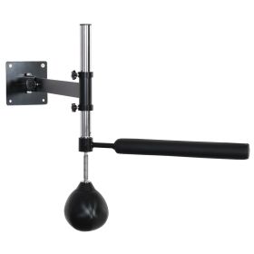 Soozier Wall Mount Reflex Boxing Trainer with 360° Rotating Rapid Boxing Bar Punching Ball Black Home Gym Equipment