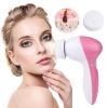 Waterproof Facial Cleansing Brush Face Spin Cleaning Brush Scrubber with 5 Brush Heads for Women
