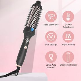 Heated Round Brush 1.5 Inch Thermal Brush Hair Curling Iron Comb Ceramic Tourmaline Ionic Hair Curler Digital Display Curling Wand Double PTC Staighte