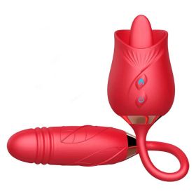 Dildo Vibrator 2in1, Sex Stimulator for Women with 10 Tongue Licking & 10 Thrusting Dildo G Spot Vibrators