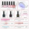 LIMEGIRL Gel Nail Polish Set 6 Color Set with UV Nail Light and Nail Tools, Soaking Nail Set, for Beginners DIY Nail Set
