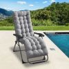 71x22in Chaise Lounger Cushion Recliner Rocking Chair Sofa Mat Deck Chair Cushion