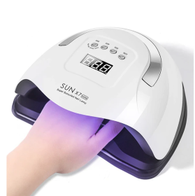 220W Nail Dryer LED Lamp UV Light Polish Gel Curing Machine Electric Manicure (Color: White)