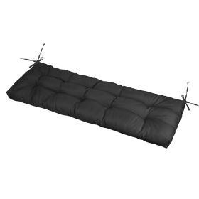 Bench Seat Cushion For Indoor Outdoor Furniture Non Slip Long Chair Cushion with Ties Strap Waterproof Swing Cushion 51.18x19.68IN For Garden Patio Ba (Option: PadWaterproof8Black)