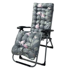 67x22in Chaise Lounger Cushion Recliner Rocking Chair Sofa Mat Deck Chair Cushion (Option: PadGreyGreenLeaf)