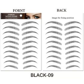 Water-based Hair-liked Authentic Eyebrow Tattoo Sticker Waterproof Cosmetics Long Lasting Makeup False Eyebrows Stickers (Color: Black-09)