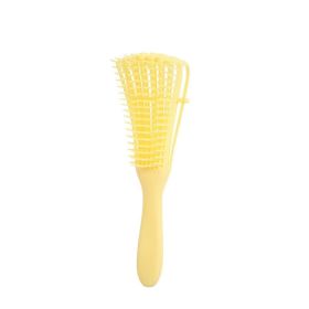 Detangling Hair Brush Massage Wet Hair Comb Detangler Hair Brush Wavy/Curly Wet/Dry/Oil/Thick Hair (Color: yellow)