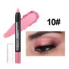 Smoky Dark Green Eyeshadow Pencil Stick Waterproof Pearlescent 12 Colors Metallic Glitter Eye Shadow Highlighter Pen Makeup Tool