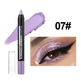 Smoky Dark Green Eyeshadow Pencil Stick Waterproof Pearlescent 12 Colors Metallic Glitter Eye Shadow Highlighter Pen Makeup Tool (Color: 07)