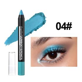 Smoky Dark Green Eyeshadow Pencil Stick Waterproof Pearlescent 12 Colors Metallic Glitter Eye Shadow Highlighter Pen Makeup Tool (Color: 04)