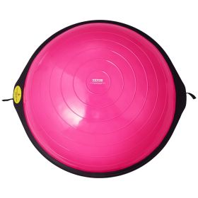 VEVOR Half Exercise Ball Trainer, 26 inch Balance Ball Trainer, 1500lbs Capacity Stability Ball, Yoga Ball with Resistance Bands & Foot Pump (Color: Pink, Top Non-Slip Texture: Wavy Pattern)