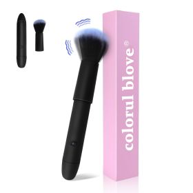 2-in-1 Massager and Makeup Brush Tool, 10 Vibration Modes Stimulator, Detachable Brush Head, Rechargeable Personal Massager, Waterproof Rinse-Fri (Color: Black)