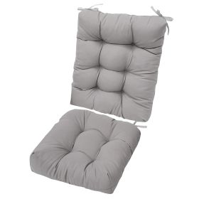 2Pcs Rocking Chair Cushion Upper And Lower Back And Seat Sets with Non-Slip Ties Polyester Fiber Filling Comfortable for Indoor Home Office Car (Option: ChairCushionGrey)