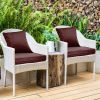 Outdoor Seat Cushion Set Waterproof Patio Furniture Cushion and Back Pillow Fade Resistant Deep Seat Set Chair Pad with Removable Cover for Chair Sofa